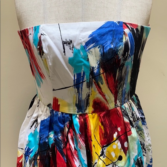 Multicolour Summer Strapless Dress - Picture 3 of 5